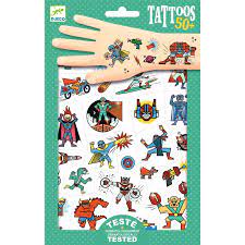 DJECO Heroes vs Villains Temporary Tattoos