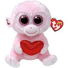 Pink Monkey with Heart Gigi Beanie Boos