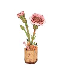 Pink Carnation Wooden Bloom Craft