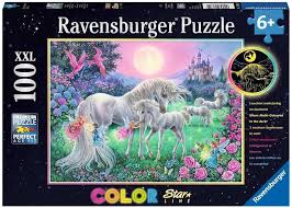 Unicorns in the Moonlight 100 Pc Puzzle (glow)