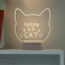 Cat Write on Neon Light