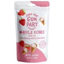 Waffle Cones Strawberry White Chocolate
