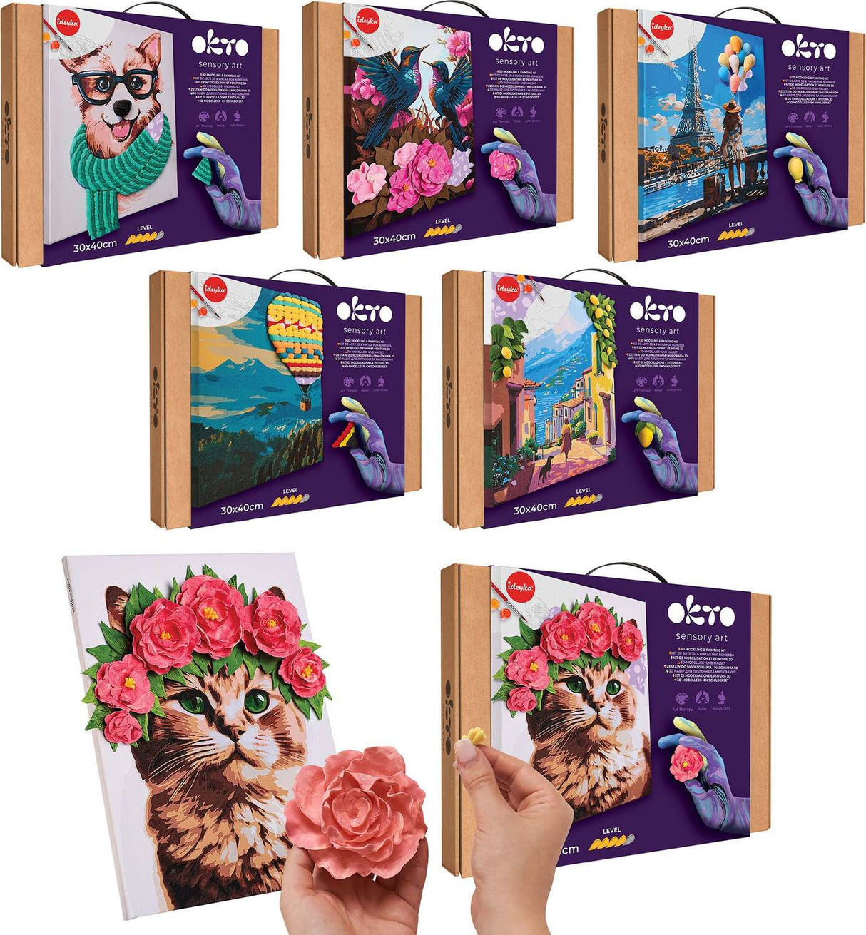 OKTO Air-Dry Clay 3D Painting Kit - Kit Hummingbirds (11.8 x 15.7 in)