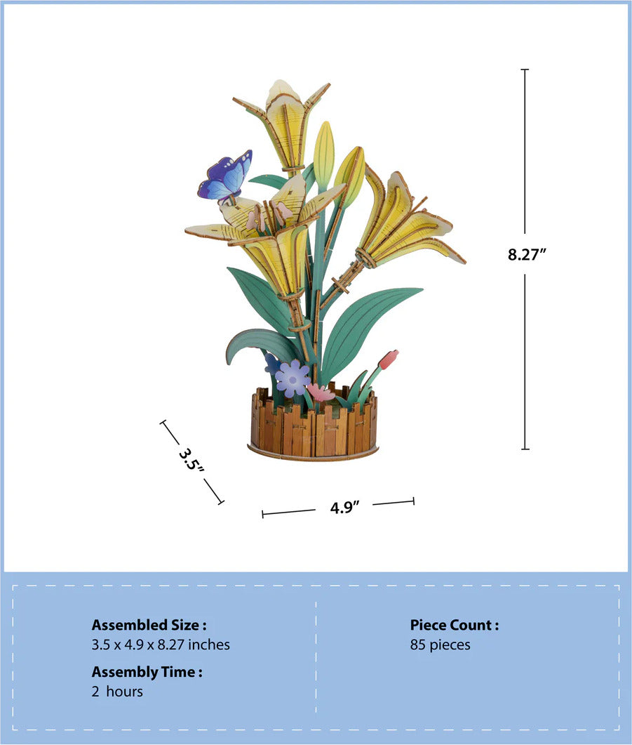 3D Flower Puzzle Lily Bloom Set
