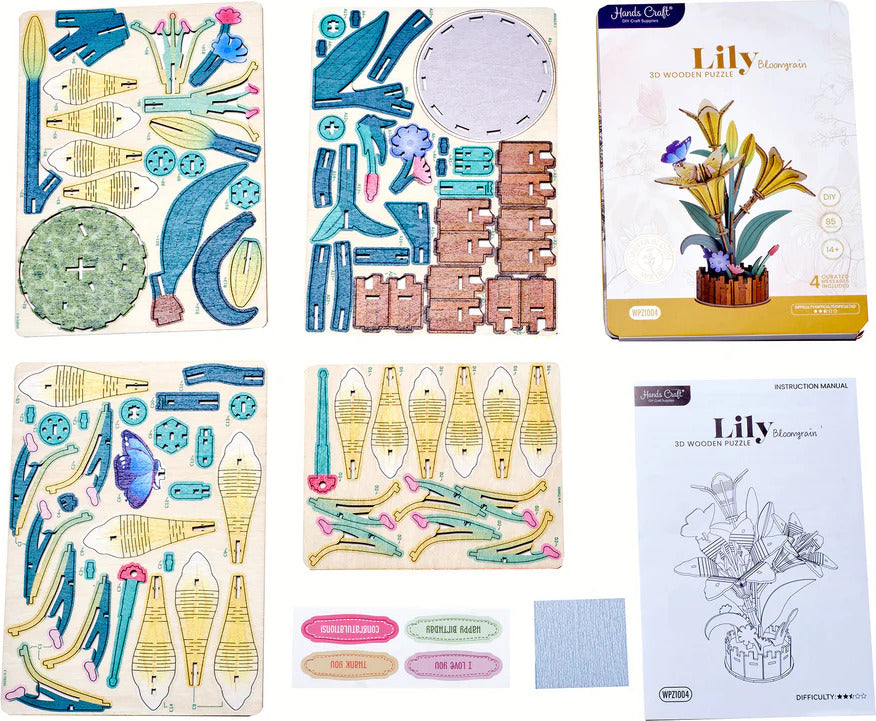 3D Flower Puzzle Lily Bloom Set