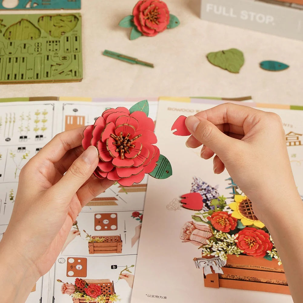Wooden Flower Box - Wood Bloom Craft