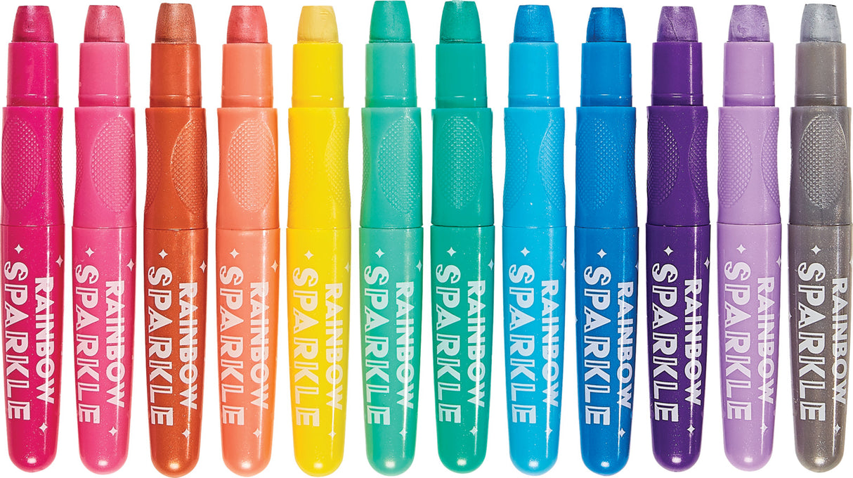 Rainbow Sparkle Metallic Watercolor Gel Crayons - Set of 12