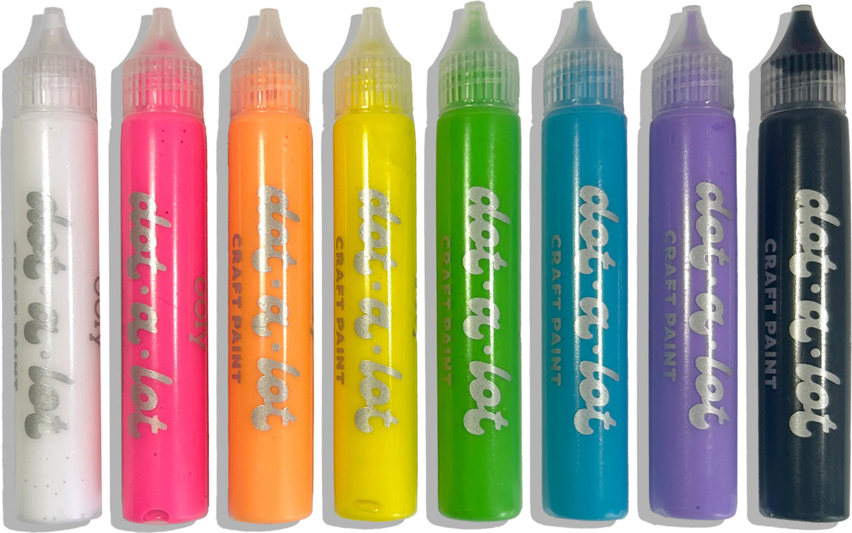 Dot-a-Lot 3D Dimensional Craft Paint - Brights - Set of 8