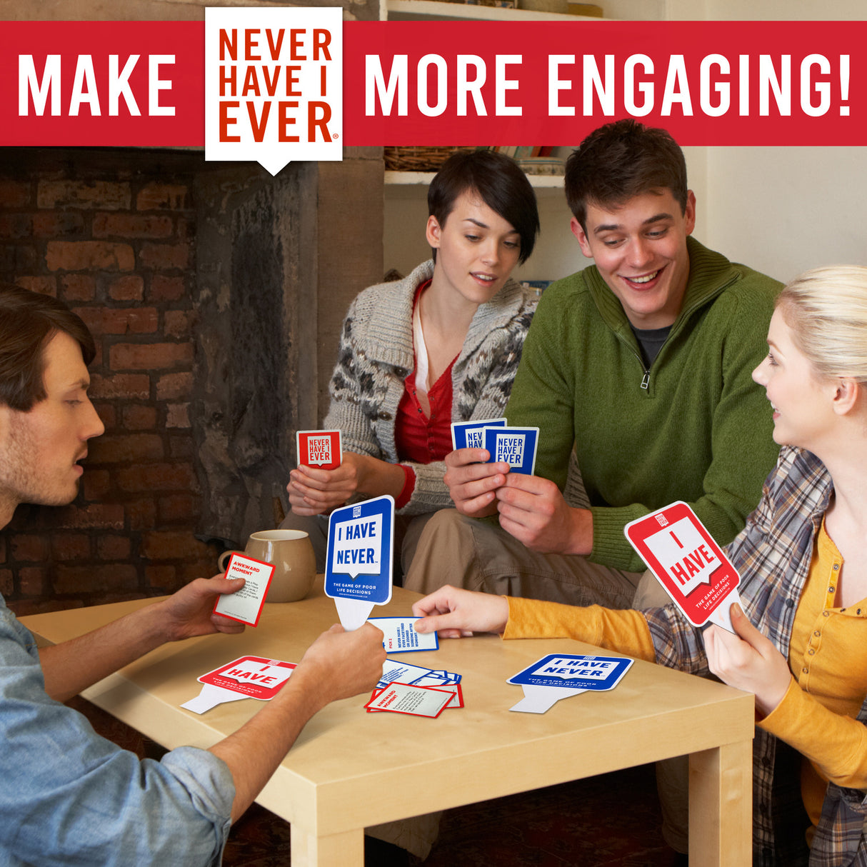Never Have I Ever Card Game Paddles, Maximize the Fun of Playing Cards, 10 Physical "I Have" and "I Have Never" Paddles, Portable Adult Games for Game Nights, Vacations, Family Gatherings, Ages 17+