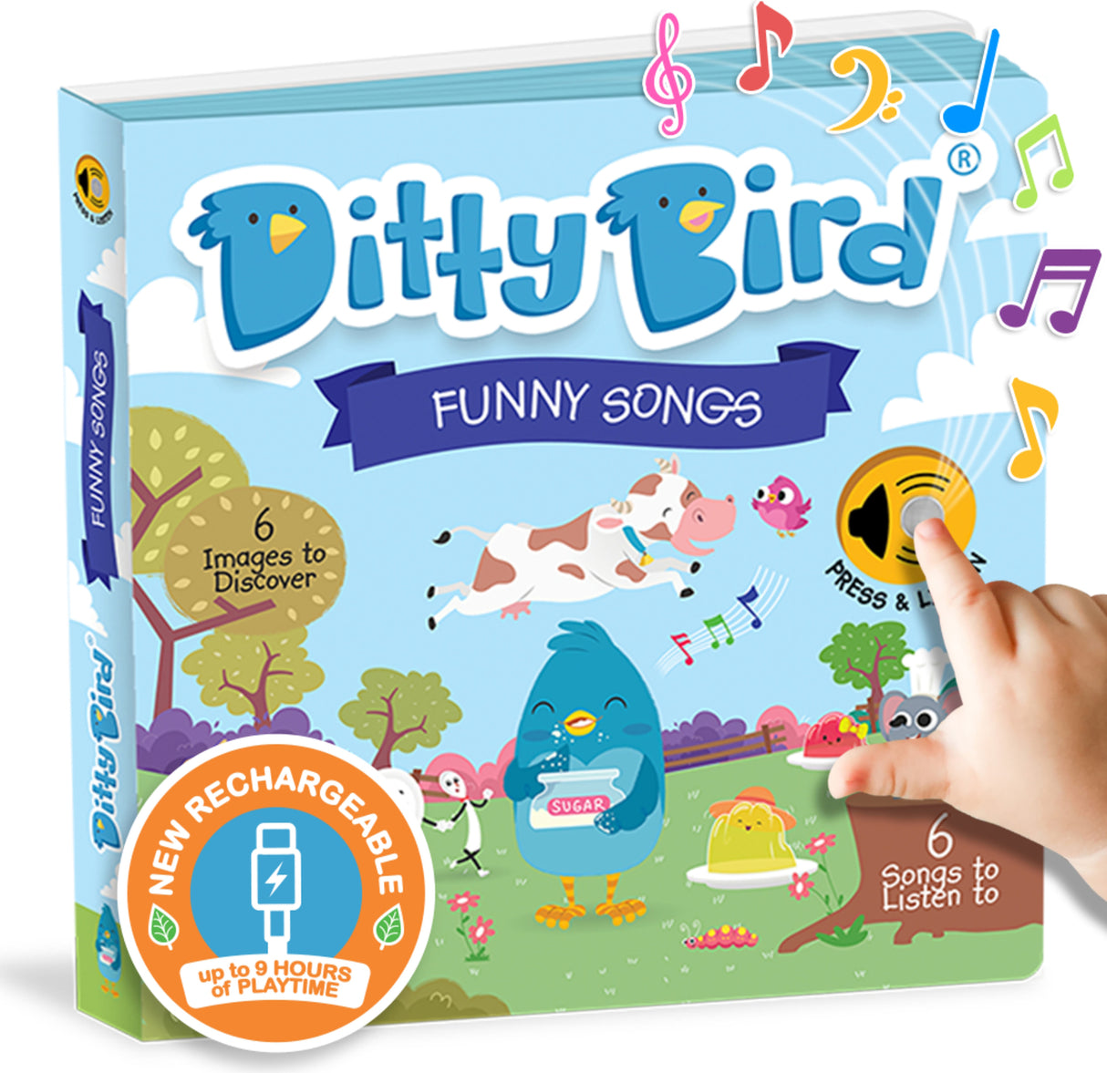 Ditty Bird | Funny Songs | Interactive Musical Book for toddlers 1- 3 | Sound book for 1 year old | baby gift with music