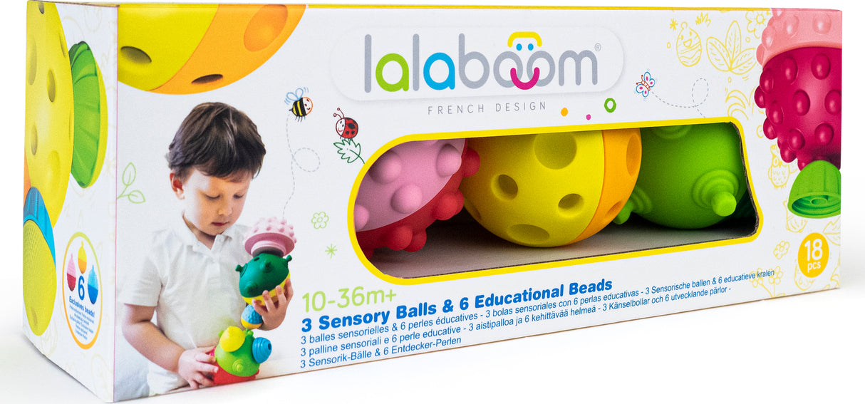 3 Sensory Balls And Beads - 18 Pcs