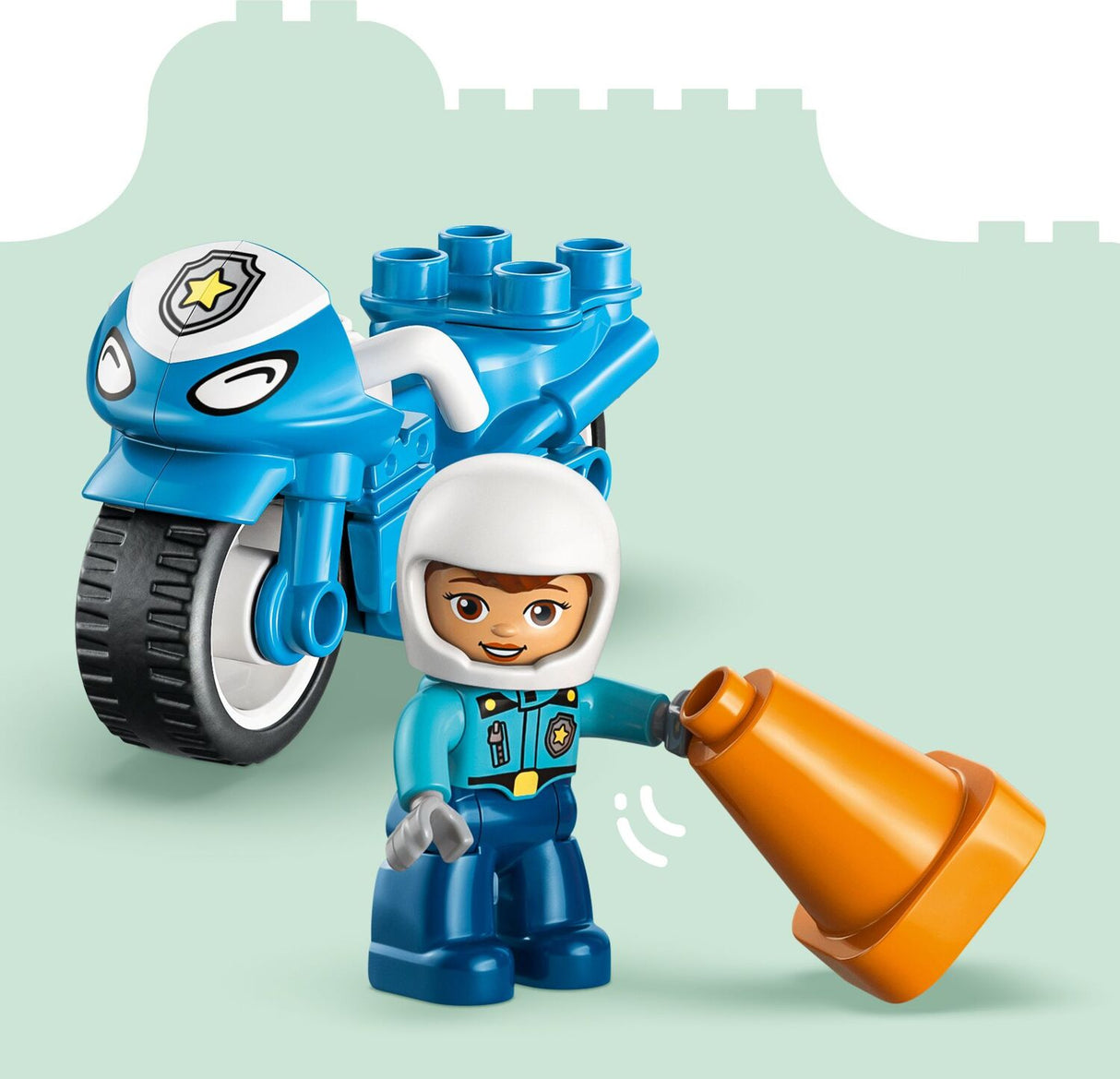 LEGO DUPLO Town: Blue Police Motorcycle