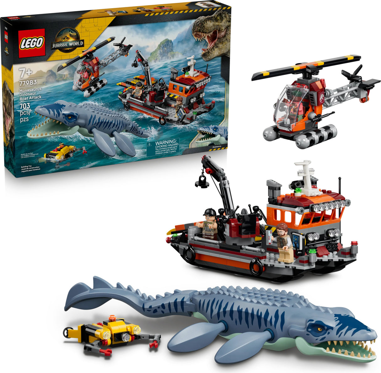 LEGO® Jurassic World Mosasaurus Dinosaur Boat Attack