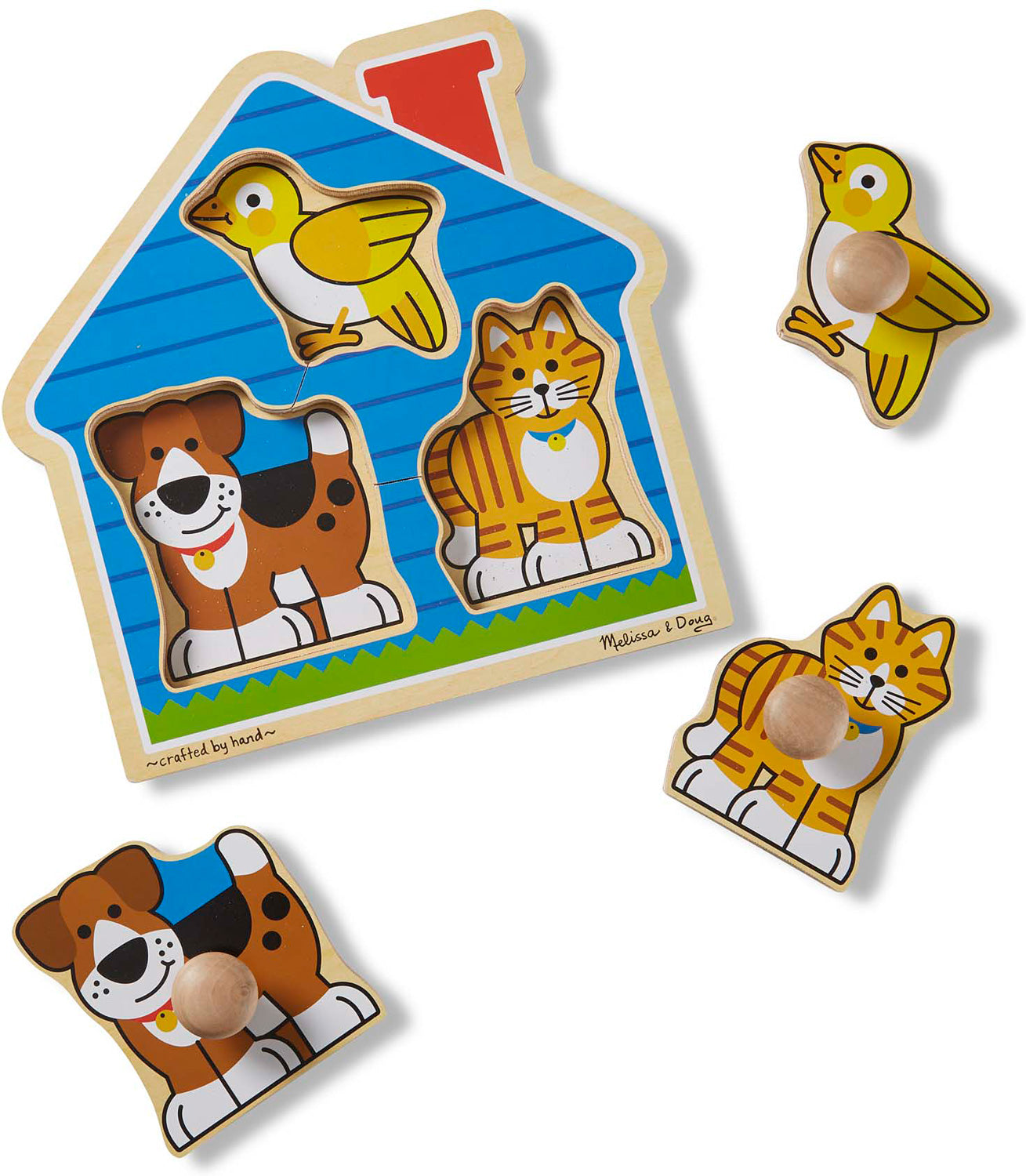 Jumbo Knob Puzzles House Pets