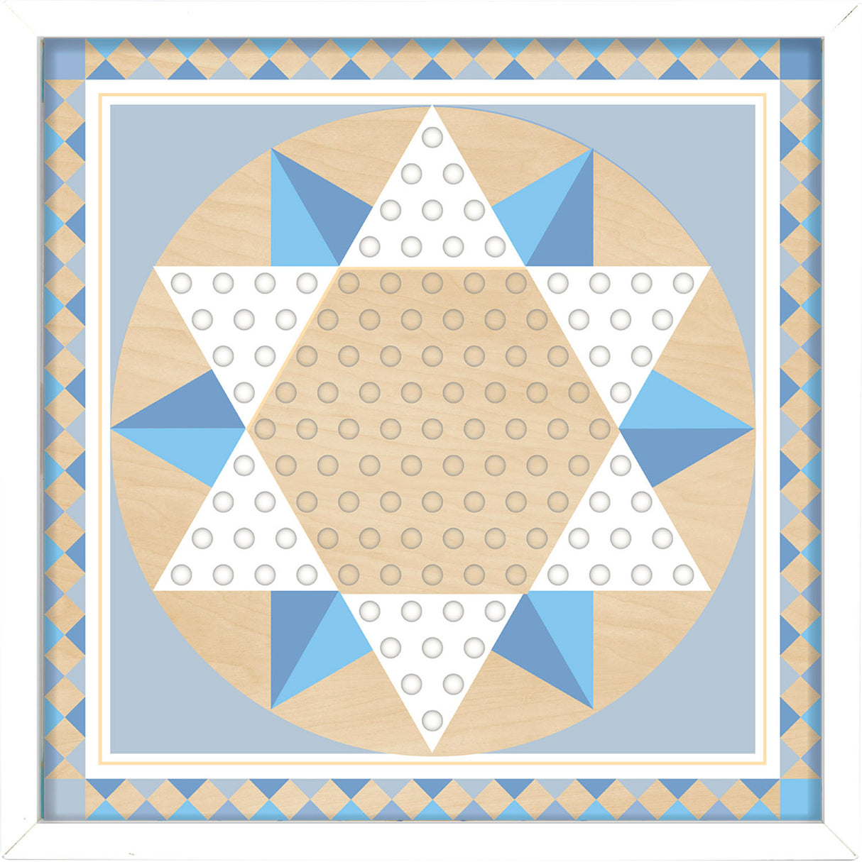 Wooden Solitaire & Chinese Checkers - Blue