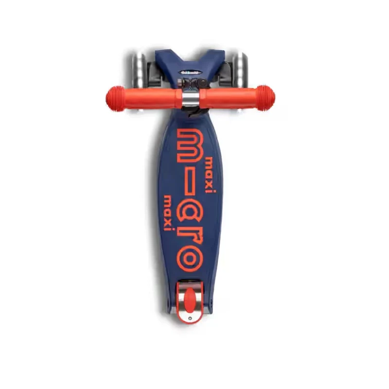 Micro Maxi Foldable LED Scooter - Navy Blue/Red