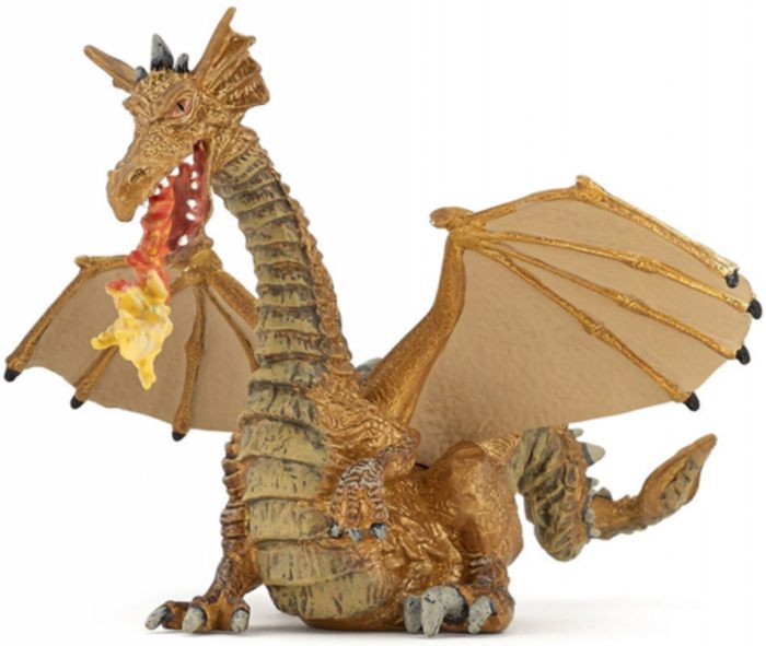 Gold Dragon with Flame