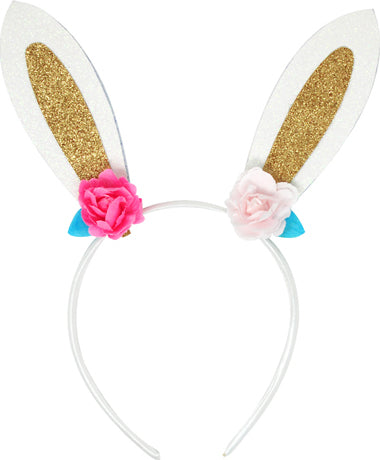 Floral bunny headband