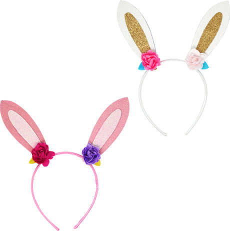 Floral bunny headband