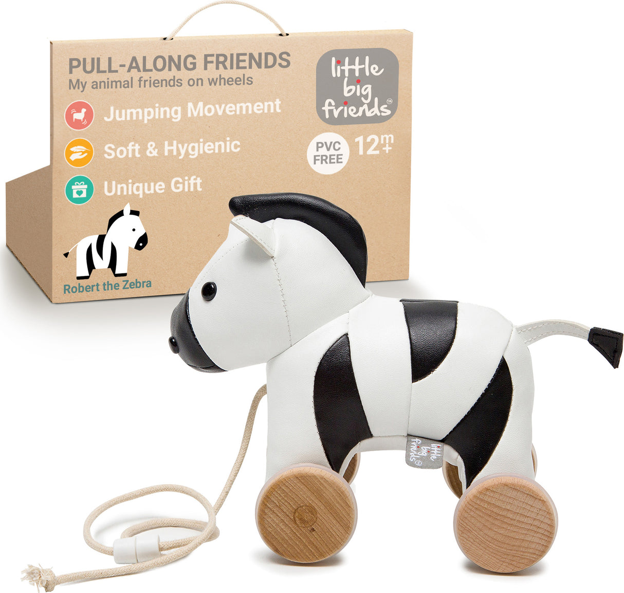Pull Along Friends - Robert the Zebra