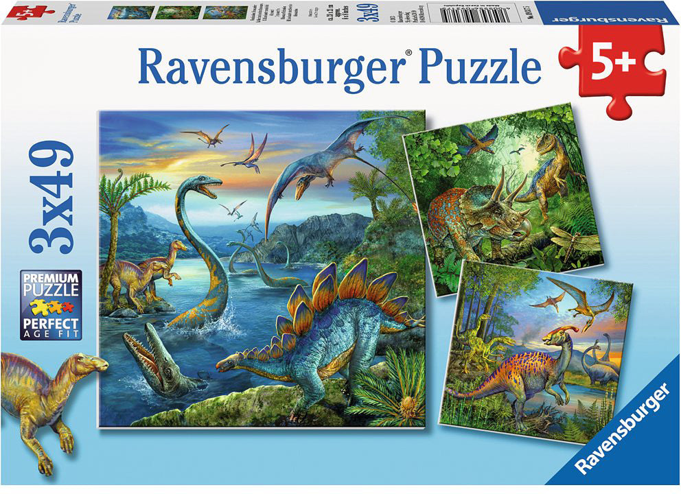 Dinosaur Fascination 3 - 49 piece Puzzles