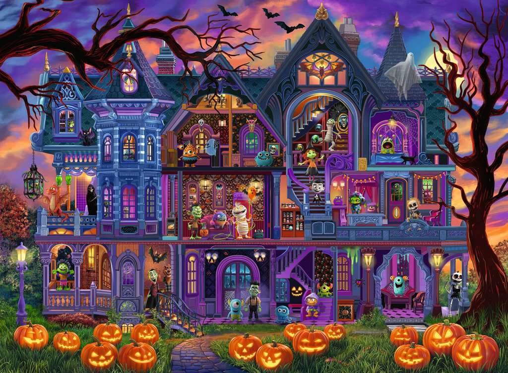 Children's Jigsaw Puzzle Monster House Party - 100 Pieces Puzzle