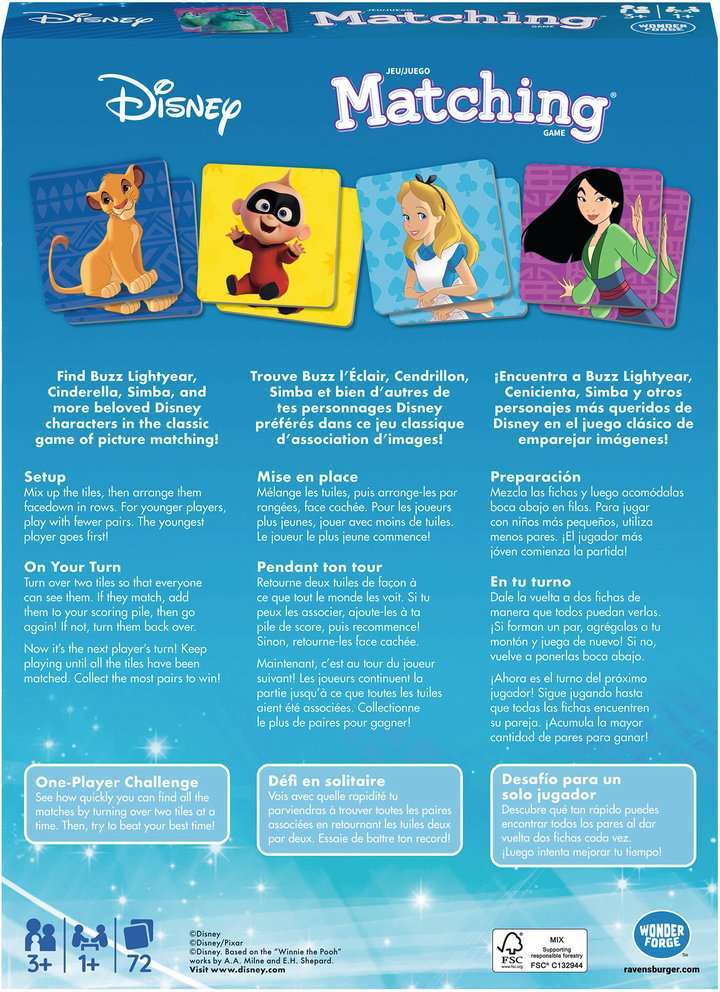 Disney Classic Matching Game - Trilingual