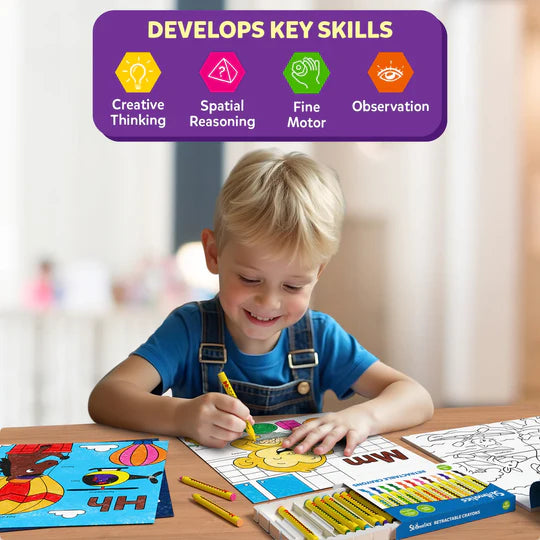 Color and Learn Letters, Phonics, Numbers, Shapes and Emotions