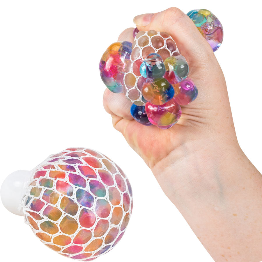 Rainbow 2.5in Mesh Bead Ball