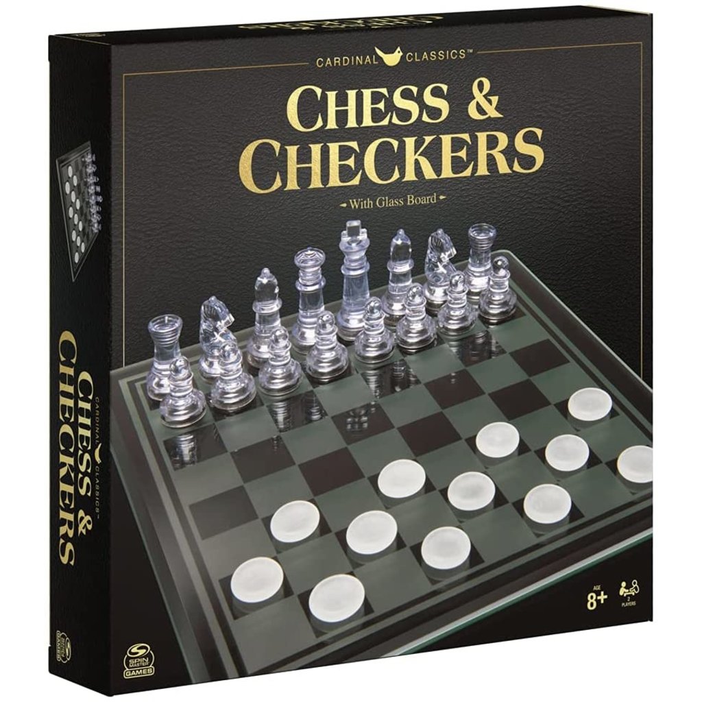 Chess & Checkers Glass Board
