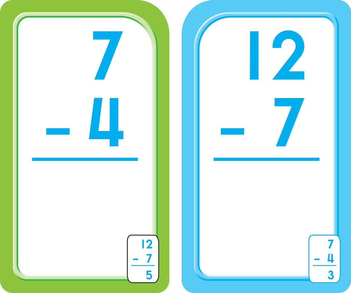 Subtraction 0-12 Flash Cards