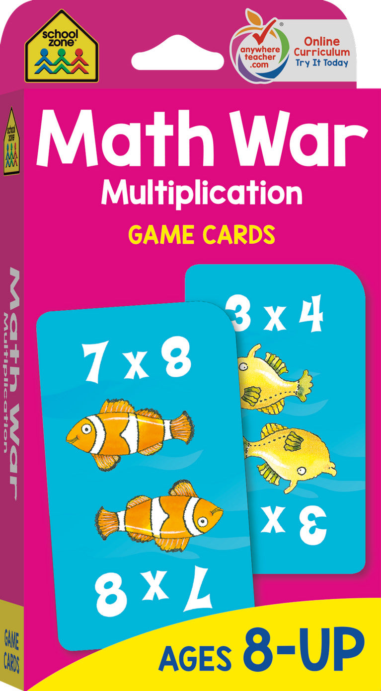Math War Multiplication Game Cards