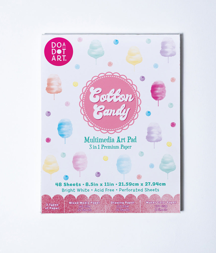 Shimmer Cotton Candy Multimedia Art Pad - 3 in 1 Premium Paper
