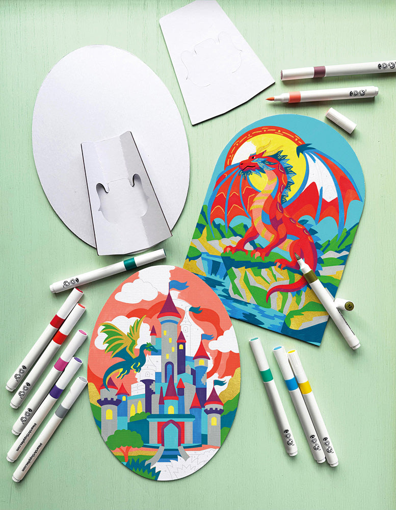 iHeartArt Marker By Numbers Fierce Dragons