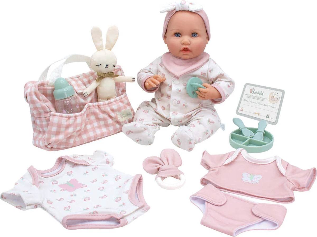 Bonbebe Deluxe 16 piece Bundle Set with Heartbeat Baby Doll