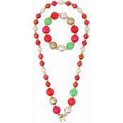 Brilliant and Bright Bow and Pendant Necklace with Bracelet Set