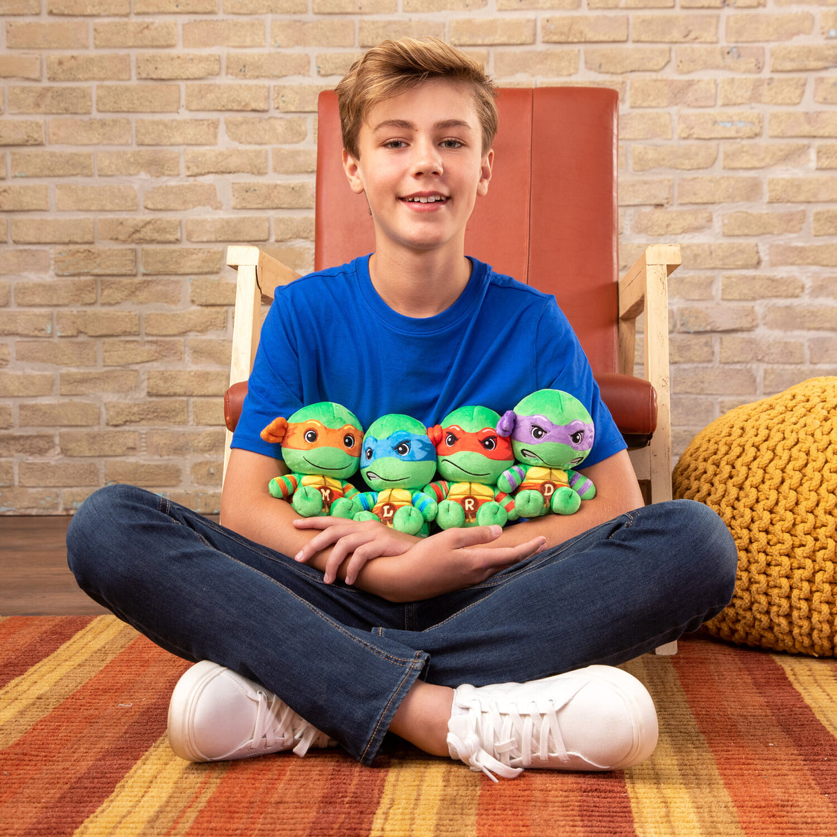 Club Mocchi-Mocchi- Teenage Mutant Ninja Turtles Leonardo Junior Plush Toy, 6 inch