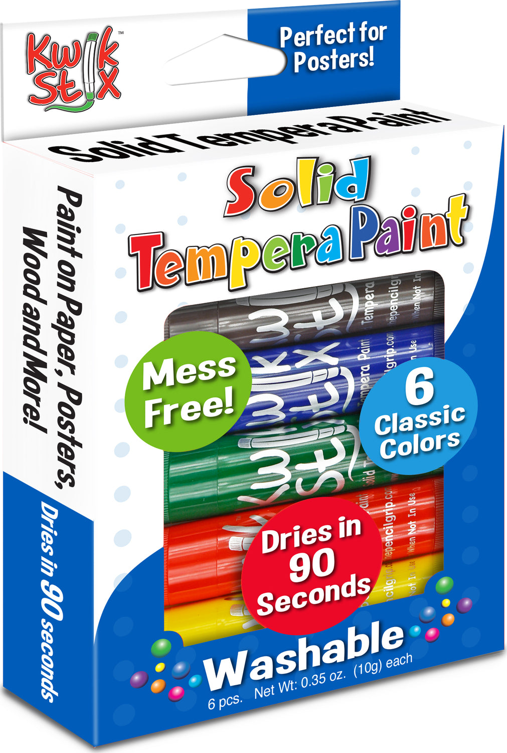 Kwikstix Tempera Paint 6 Classic Colors