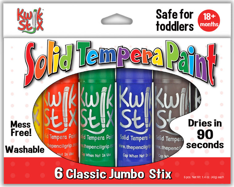 Jumbo Kwikstix Tempera Paint 6 Pc Classic Colors