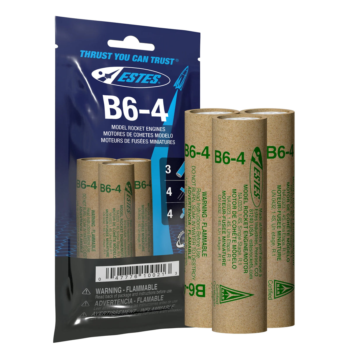 Model Rocket Engines B6-4 Flight Pack