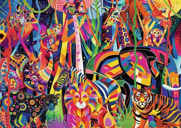 1000 pieces Jeweled Jungle