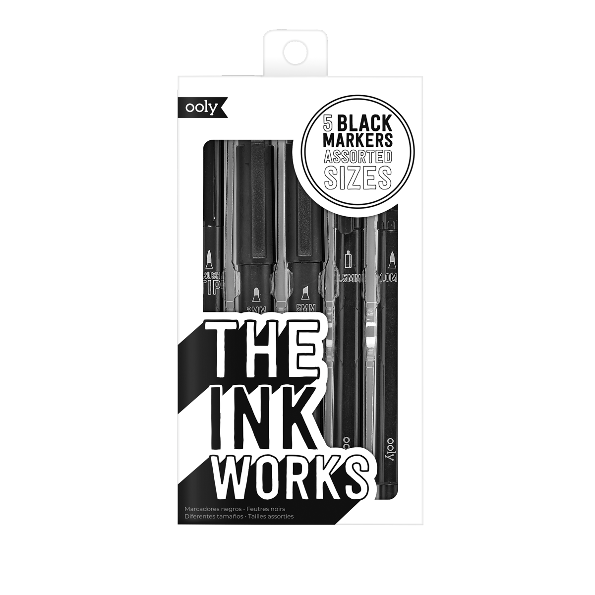 Ink Works Assorted Black Markers Set of 5