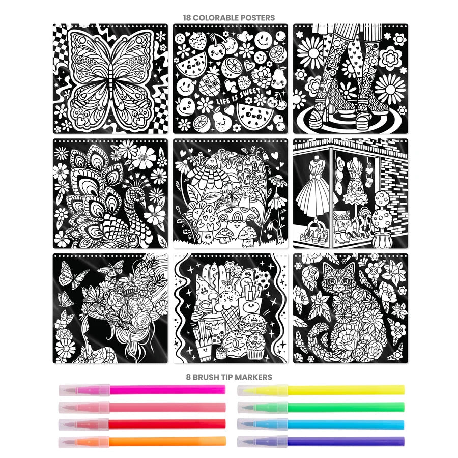Color Pop Poster Set with Brush Markers