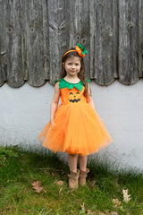 Pumpkin Patch Princess Dress with Headband Size 3-4