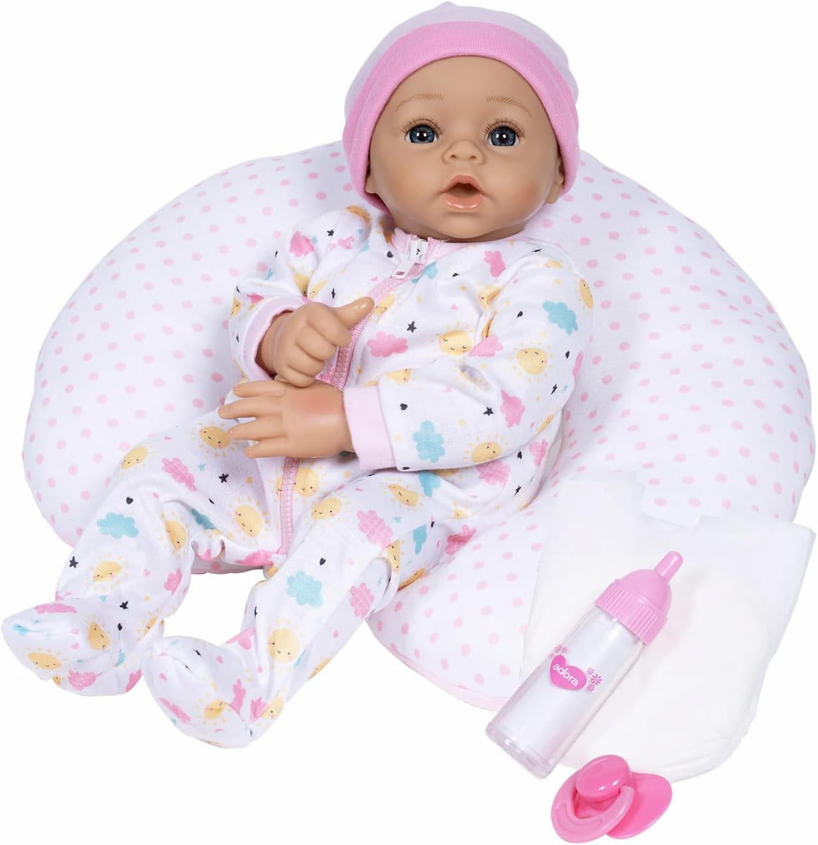 Rainbow Hugs 7 pc Baby Doll Nurturing Gift Set 13"