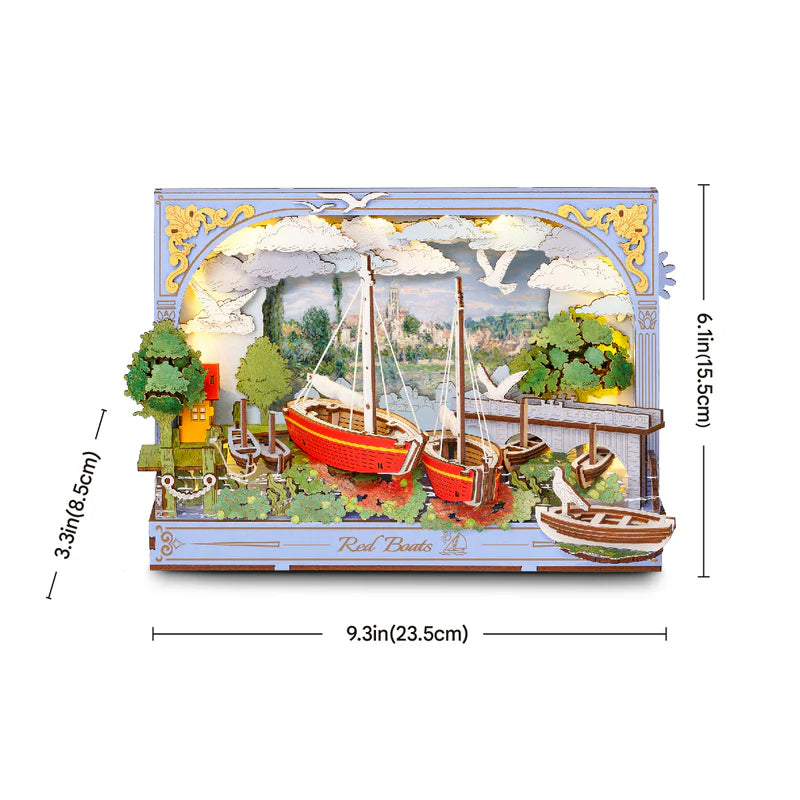 Red Boats Artistic 3D Painting