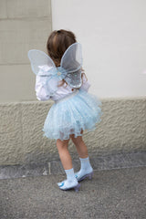 Iridescent Fairy Wings, Tutu, Wand Size 4-5 Blue