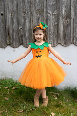 Pumpkin Patch Princess Dress with Headband Size 3-4