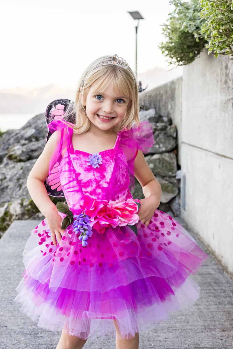 Fairy Blooms Deluxe Dress and Wings Hot Pink/Lilac Size 3-4