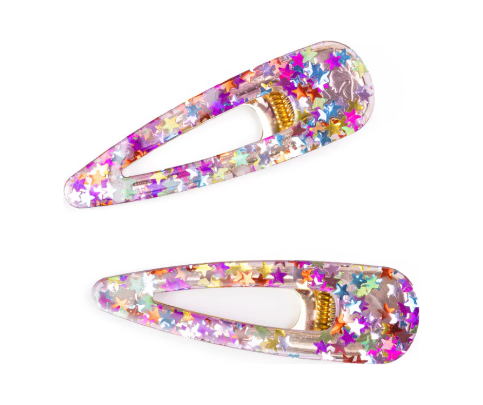 Boutique Gel Sparkle Hair Clips 2 piece Assorted